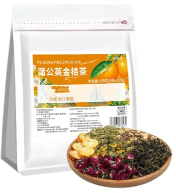 Thé au pissenlit et kumquat 160 g (8 x 20 sachets) Tisane aux fruits(3pcs)