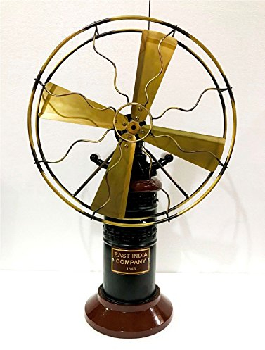 Dampftischventilator, oszillierend, 38,1 cm Flügel, Vintage, Metall, Messing, Antik-Stil