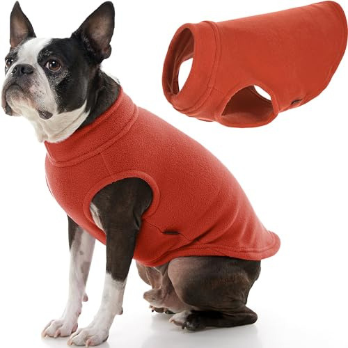 Gooby - Stretchfleeceväst, tröja, fleeceväst, jacka, tröja för hundar, pumpa, XXL-längd (48,3 cm)