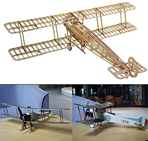 Avro 504k Slow Flyer Modellflugzeug Kit, Maßstab 1:20, 505 mm Spannweite, RC Flugzeugmodell Baukasten, Modell Flugzeug zum selbst Bauen, gelaserte Balsa Holz Bauteile, 505 x 390 x 152 mm, 70 g RTF