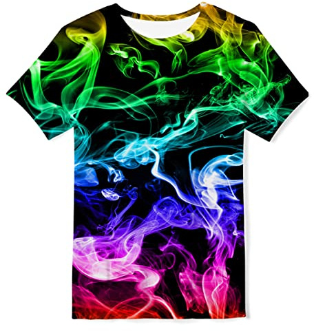Kids4ever – Camiseta para niño y niña, Divertida Camiseta de Manga Corta con Estampado 3D para niños de 6 a 16 años Color Ahumado. 6-8 Años