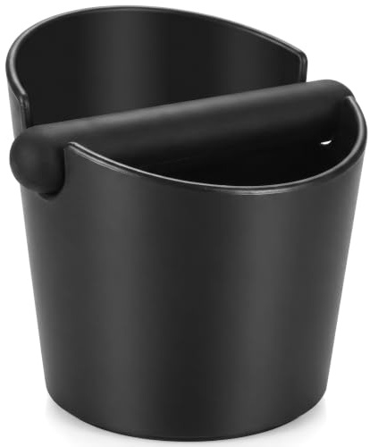 Ideal Swan Abklopfbehälter für Siebträger, Knock Box Barista Zubehör | Kaffeesatz Abschlagbehälter Espresso, Klopfbox Abschlagbox mit Abnehmbarer Klopfstange Silikon, Rutschfest & Geräuschdämpfend
