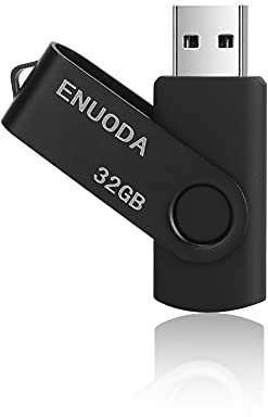 ENUODA Clé USB 32 Go USB 2.0 Flash Drive Stockage Rotation Disque Mémoire Stick avec Lumière LED (Noir)