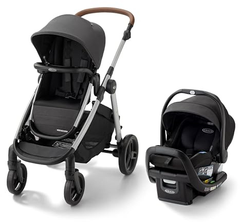 Graco Mode Nest2Grow DLX Travel System, 4-in1 Carseat Stroller Combo, 4 Modes of Use Capability from Infant Car Seat Carrier to Double Stroller, Includes SnugRide SnugFit LX Infant Car Seat, Riordan