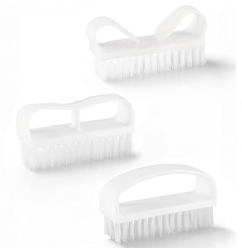 3pcs Nail Brush for Every Day Use - With Easy Grip Plastic Handles Great For Cleaning Nails - Easy to Use Brushes - The Key To a Well Rounded Manicure Routine