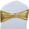 Babenest Spandex Chair Sashes Bows Premium Stretch Chair Cover Band with Buckle Slider Universal Elastic Chair Ties for Wedding Party Ceremony Reception Banquet Decoration (Metallic Gold, 30)