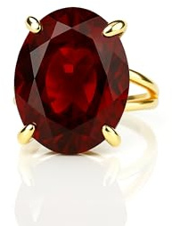 Dazzling Oval Granat Schmuck Ring - Artisan 14k Gold Große Ringe für Frauen - Hochzeit, Mode, Geschenk, Böhmischen Natürlichen Edelstein Ringe - Birthstone Ringe für Sie
