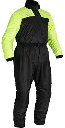 Oxford Products Rainseal Oversuit Traje de moto para clima húmedo, negro/fluo, XL, Negro/Fluo, XL