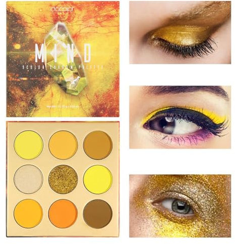 Docolor Lidschatten Palette Gelb Edelstein Make Up Palette Vegane Formel 9 Farben Hochpigmentierte Matte Schimmernde Nackte Rauchige Glitzernde Creme Langlebige Wasserdichte