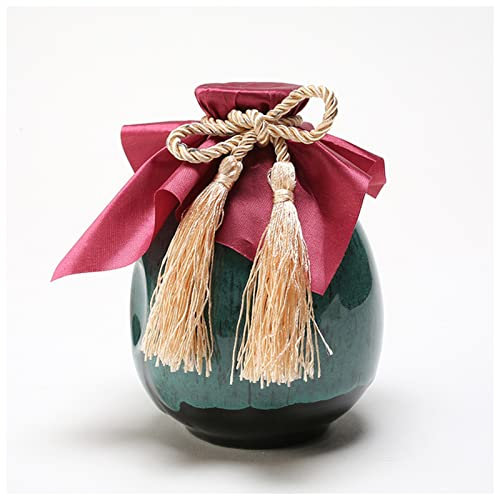 PiurUf Hip Flask 500ml Sake Distribution Wine Pot Liquor Warmer Household Ceramic Bottle Barware Flagon Small Stoup Single Pot With Cork Hip Flasks For Women (Size : Green)