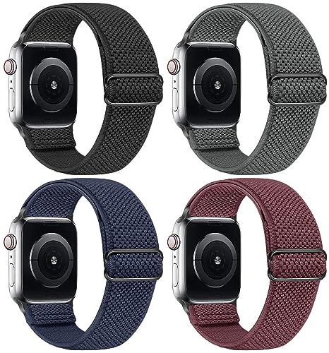 SOiiKE Elastique Bracelets Compatibles avec Bracelet Apple Watch 38mm 40mm 41mm 42mm 44mm 45mm 46mm 49mm, Bracelet de Réglable Sport en Nylon pour iWatch Series 11/10/9/8/7/6/5/4/3/2/1 SE Ultra 3/2/1