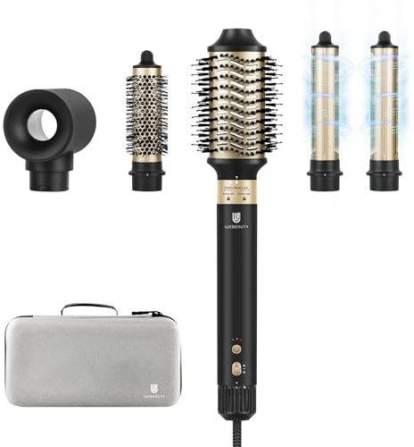 [5 in 1] Air Styler & Föhnbürste, [110.000 RPM] webeauty Hochtouriger negative Ionen Haartrockner schnell trocknend, Warmluftbürste Set mit Auto-Air Locken, Volumizer, Rundbürstenföhn