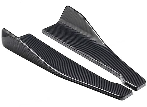 KizmiQ Minigonne Alettoni Laterali,per Tesla Model 3 Model S Model X Universali Laterale Lati di Splitter Estensione Winglet Diffusore Styling,Carbon Fiber Pattern