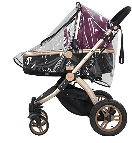 Baby Stroller Rain Cover Transparent PVC with Zipper Window Suitable for General Umbrella Strollers