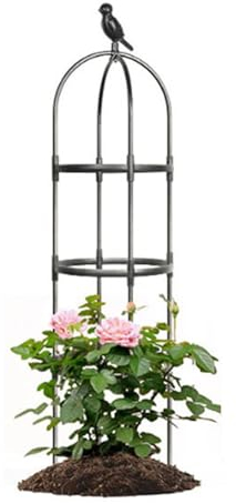 Rankhilfe Obelisk, Metall Rankhilfe Rankobelisk, 180cm Großes Pflanzen Rankhilfe, Witterungsbeständige Rosen Spalier, rankhilfen für kletterpflanzen, Einfach Zu Montieren (42x170cm)
