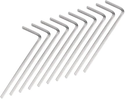 TOP-VIGOR 10Pcs 1/16 Inch Hex Key Wrench, Metric CR-V L Shaped Allen Key Imperial Hexagon Head Spanner Tool for Repairing, Installation