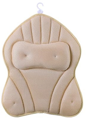 Pasdrucn Badewannenkissen Mit Saugnäpfen, Badewannen Kissen & Duschkissen Badewanne, Mesh Nackenkissen Für Badewanne Mit Haken, Badekissen Für Home Spa Badewanne (Khaki)