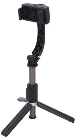 Fockety Stabilizzatore Cardanico per Smartphone, Bilanciamento Automatico Rotazione di 360 Gradi 1 ASSE Estensibile Bastone per Selfie Portatile Supporto per Telefono Portatile con