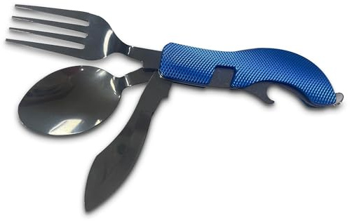 ENVA MADE FOR QUALITY Klappbares Campingbesteck 4-in-1 Multifunktionales Outdoor Besteckset