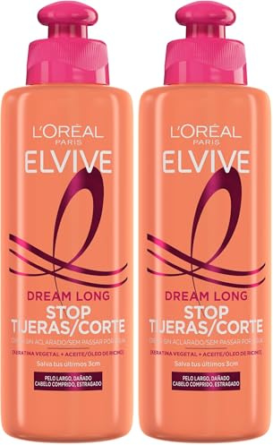 L'Oreal Paris Elvive Dream Long Crema Stop Tijeras, para cabellos dañados - 200 ml (Paquete de 2)