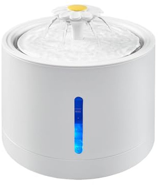 Fontaine pour animaux de compagnie - Fontaine à eau pour chat de 2 litres | Distributeur d'eau pour chiot avec fenêtre de niveau d'eau LED | Bols d'eau potable pour chiens rechargeables | Fournitures