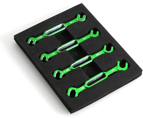 OZLZHJ 4Pcs Wrench 3/3.2/3.5/3.7/4/5/5.5/6Mm Turnbuckle Nut Ball End Joint Remover Universal Tool For RC Car Drone Boat(1set green)