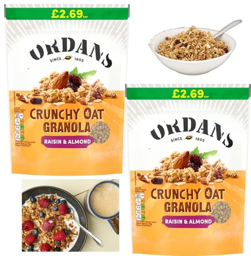 Jorrdans Crunchy Oat Raisin & Almond Granola Breakfast Cereal Bag PMP 450g - Delicious Tasty And Twisty (2)