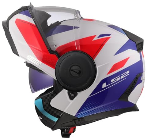 Casco Modular LS2 FF902 Scope II DURIA Blanco/Azul/Rojo con Gafas DE Sol Y PINLOCK INCLUIDOS (M 57/58)