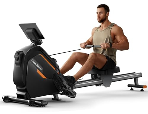 UMAY Máquina de Remo con Riel Deslizante Extendido, Resistencia Magnética Ajustable de 16 Niveles, Apta para Toda la Familia, Máquina de Remo para Casa, Silenciosa, Capacidad de Peso de 160KG