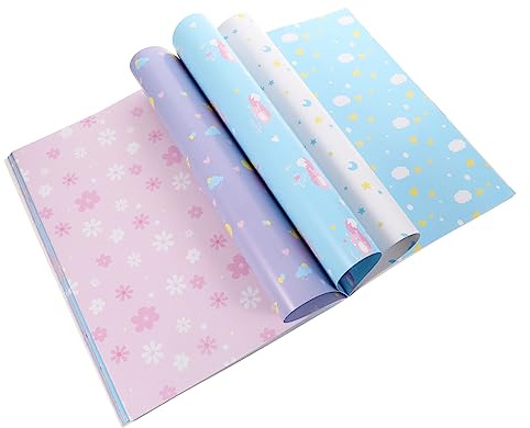 VALICLUD Blatt Geschenkpapier Diy Geschenkverpackung Blumenmuster für Geburtstagsgeschenke Bastelprojekte und Anlässe Recyclingfreundlich für Ideen