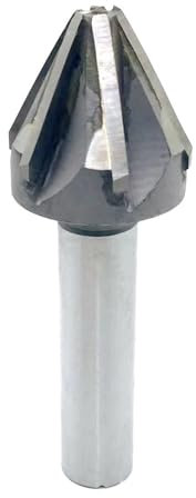 1 Stück 60/90-Grad-Fasenfräser, TCT-Hartmetall-Fasenfräser mit geradem Schaft und Hartmetallklinge zum Löten, 4-Nut-/6-Nut-Fasenfräser mit V-Nut, praktisch (runder Griff)