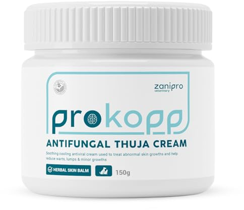 Zanipro Crème Antifongique au Thuya pour Chiens – Traitement des Verrues Canines, Soin des Irritations Cutanées, Verrues, Sarcoïdes et Croissances Cutanées Anormales – 100% Naturel, 150 g
