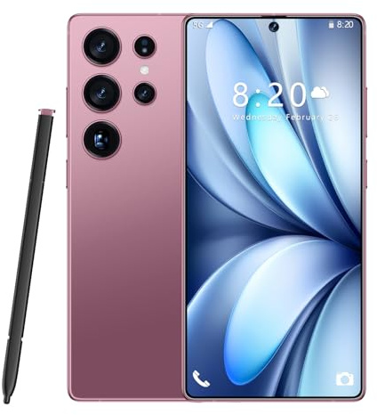 COTSRGT Smartphone S25 Ultra Sbloccati, 16 GB 1 TB, Fotocamera AI Da 72 MP 108 MP, 8000 MAh, Doppia SIM, 5G/4G, Android 14, Wi-Fi/GPS, Riconoscimento Facciale E Impronta Digitale,Rose Glod-7.3 Inch