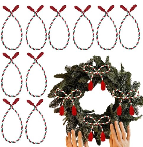 Bänder für Girlanden – 16 Stück, Dekoration für Partys, handgewebt, gedrehte Befestigungen für Weihnachtsgirlande, für Treppengeländer, Türrahmen, Krone, Mottoparty