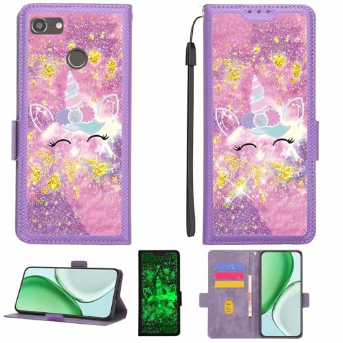 Kinetijy Coque Compatible pour Gigaset GS280 Coque Étui Housse Case Support [avec Film Protecteur HD d'une dureté de 9H] [Blocage RFID][Paillettes dorées + Brillantes] LPT-DJS