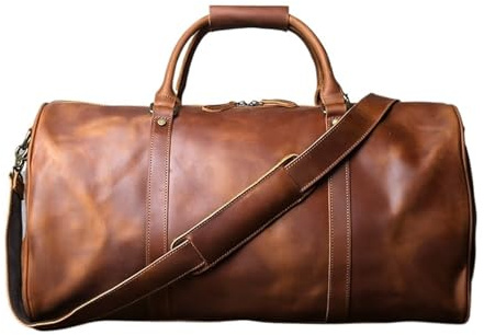 Reisetasche Leder Vintage Leder Cross Style Herren Handgepäck Große Kapazität Einzel-Schulter Reisetasche Wasserdicht(Retro Brown)
