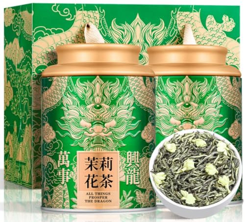 Thé Vert Au Jasmin Au Pemium | Arôme Floral Riche | Sans Additifs | Service À Thé Cadeau Chiese | Thé En Vrac 250 g / 8,82 Oz