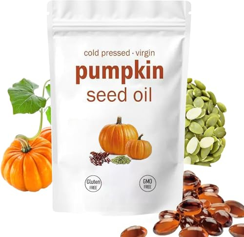 Olio di semi di zucca, con olio vergine puro spremuto a freddo, 1 pz | nutrire la salute dei capelli; supportare il comfort urinario della vescica; fitosteroli ricchi di acidi grassi