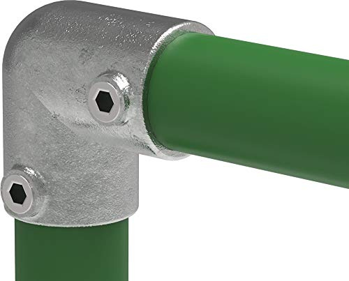 Fenau | Bogen-Stück/Knie-Stück, Rohrverbinder, Ø 42,4 mm, Ellbogen-Verbinder, Temperguss galvanisiert, feuerverzinkt, inkl. Schrauben