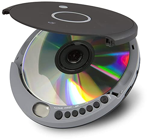 GPX Portable Personal CD Player and MP3 Player with Anti Skip Protection and Stereo Earbuds, Black Gray PC807BMP3U