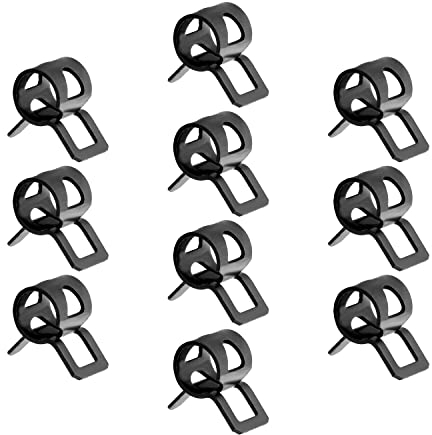 MroMax 6 mm ID-Federband-Schlauchschellen, passend für 6,5–7,2 mm Außendurchmesser, 10 Stück Clips für Kraftstoffleitung, Silikon-Vakuumrohre, Luftschlauch-Wasserbefestigungen
