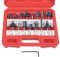 flintronic Fraises Defonceuse 6.35mm, Coffret de 15 Fraises Tige de 6.35mm 1/4, Coupe-outils pour Travail Bois à Pointe en Carbure de Tungstène, Tige Forets en Acier Forgé