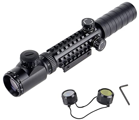 FOCUHUNTER Fucile tattico 3-9x32EG Fucile tattico 3-9x32EG Fucile Ottico Illuminato Rosso e Verde Mirino a Specchio ad Aria compressa Fucile a Pallini con 20mm Tri-Picatinny Rails