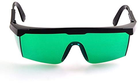 FreeMascot UV and Red Laser Safety Glasses for Typical 405nm, 445nm, 650nm and Infrared Laser Light for Hair Removal Eye Protection with Adjustable Frame Temple (Green)