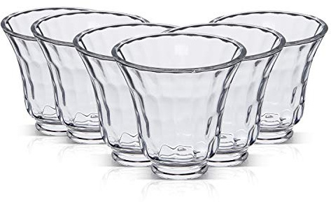 OhLectric Clear Glass Bell Shade - 2 ¼ Inch Table Lamp Shade - Traditional Replacement - Bevelled Glass - Customisable Shade for Accent and Mood Lighting - Standard Size (Pack of 6) - OL-39742