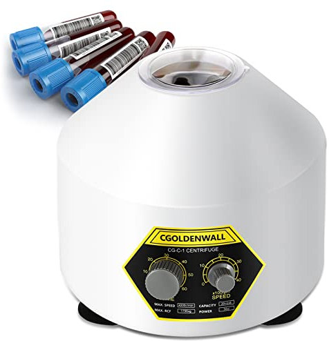 CGOLDENWALL Centrifugeuse de Laboratoire avec Tubes de 6*20ml, Max.Vitesse 4000 tr/min, Minuterie de 0-60mins, Max.RCF de 1790xg, pour La Séparation des Échantillons, Tubes de 5/7/10/15ml Disponibles