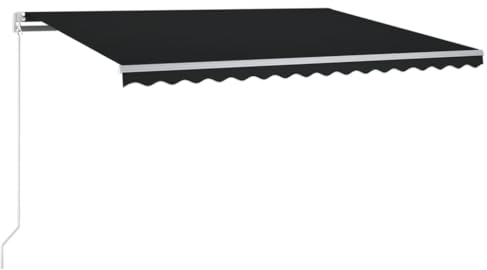 vidaXL Markise Automatisch mit LED Windsensor Gelenkarmmarkise Sonnenmarkise Balkonmarkise Sonnenschutz Sichtschutz Terrasse Garten 350x250cm Anthrazit
