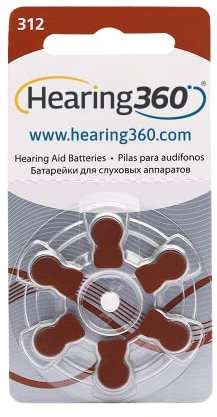 Hearing360 Batterie per apparecchi acustici Rayovac Extra misura 312 marroni (Marrone 312)