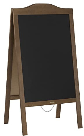 Outdoor wasserdicht Kundenstopper mit zwei schwarz Kreidetafel- Holz -Rustical Aufsteller, Werbetafel, Holztafel Werbeaufsteller , Gehwegaufsteller (120x60cm-6kg-W, Braun)