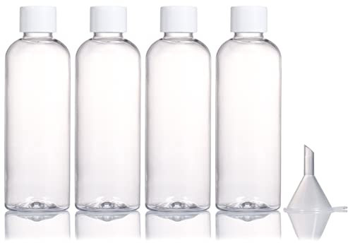 Flacon Vide Voyage 100ml,Lot de 4 Rechargeables en Plastique Transparent Vide Avec Couvercles à vis pour articles de toilette, savon, shampoing et après-shampooinging